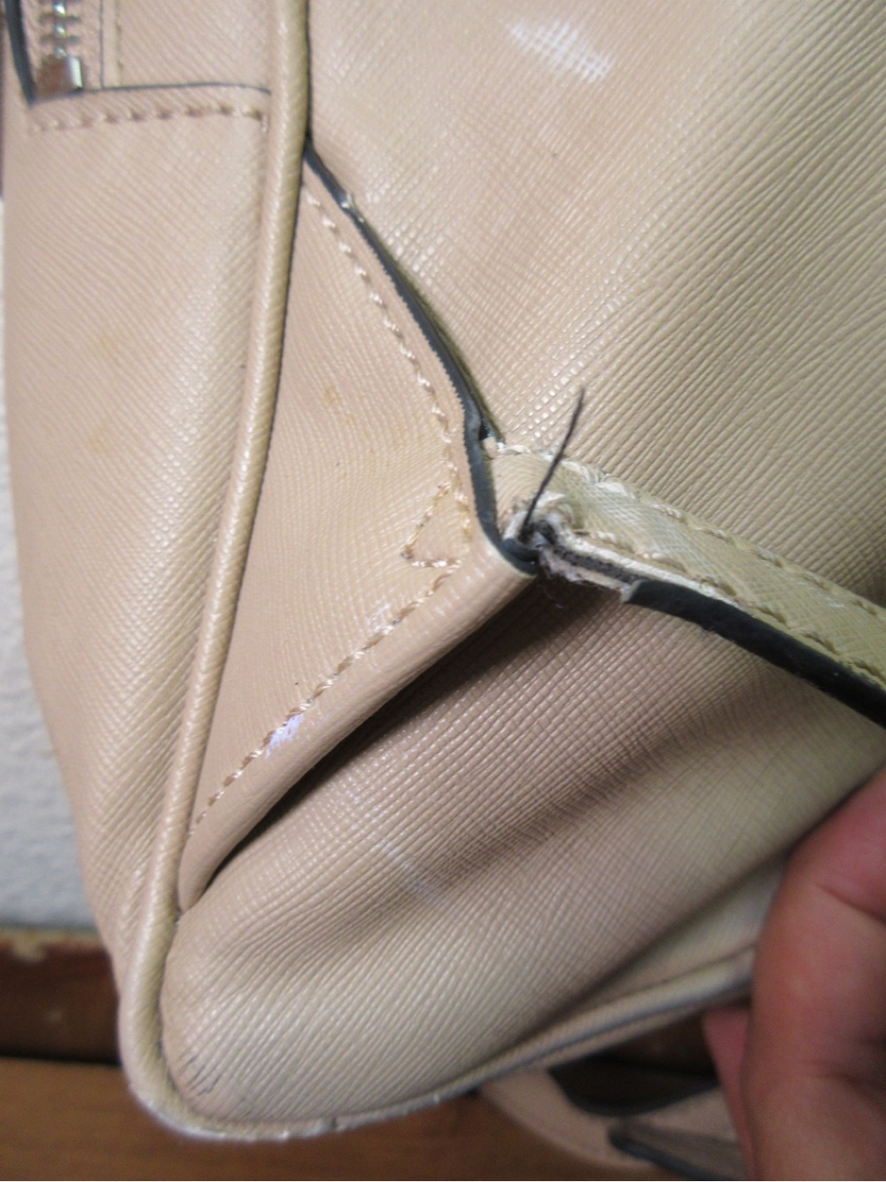 GUESS Beige/Cream Mini Backpack with Front Zip Pocket - Picture 10 of 12